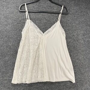 POL Tank Top Womens S White Lace Babydoll Fairy Angelcore 90s Romantic Feminine
